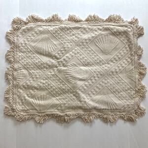 Bates Maine Heritage Weavers Ivory Cotton Pillow Sham Case Nautical Shells
